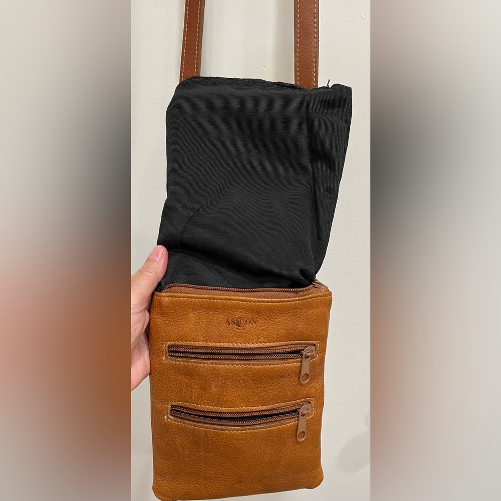 Aston Made in USA🇺🇸Leather Cognac Bag - Picture 11 of 14